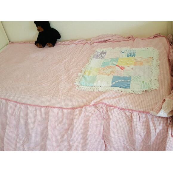 2 Rare Morgan Jones Vintage Chenille Twin Bedspreads Cotton Pink Periwinkle Blue - Picture 10 of 15